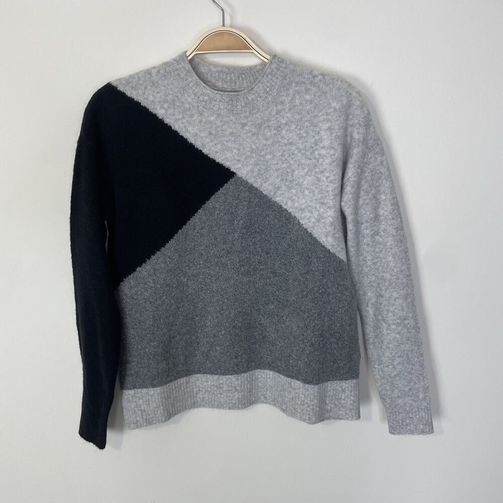 J. Crew‎ Factory Colorblock Mockneck Sweater in Extra-Soft Yarn XXS BV340 Cozy